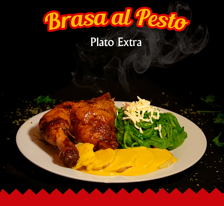 Brasa con tallarines verdes